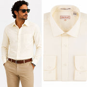 Men's Long Sleeve Button Up Shirt - Ivory
