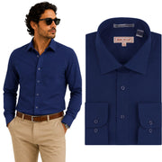 Men's Long Sleeve Button Up Shirt - Navy