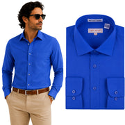 Men's Long Sleeve Button Up Shirt - Royal