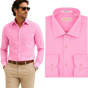 Men's Long Sleeve Button Up Shirt - Pink
