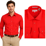 Men's Long Sleeve Button Up Shirt - Red