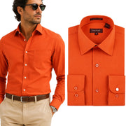 Men's Long Sleeve Button Up Shirt - Rust