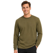 Stacy Adams Men’s Ribbed Knit Long Sleeve Crew Neck Shirt -Olive