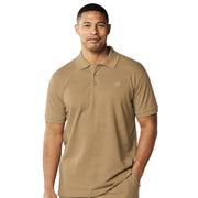 Men’s Stacy Adams Embroidered Logo Cotton Polo Shirt – Khaki