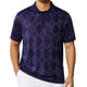 Men’s Chelli Textured Argyle Knit Polo Shirt – Navy