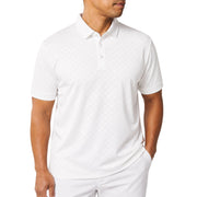 Men’s Stacy Adams Checkered Textured Polo Shirt – White