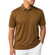 Men’s Stacy Adams Checkered Textured Polo Shirt – Brown