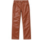 Men's Luggage Faux Leather Straight-Leg Dress Pants by Montique