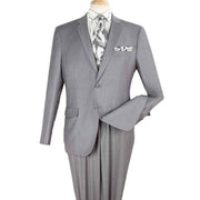 Grey 2 Piece Modern Fit Suit Notch Lapel Flat Front Pants