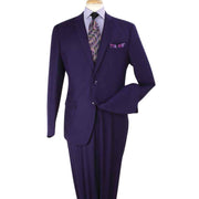 Purple 2 Piece Modern Fit Suit Notch Lapel Flat Front Pants
