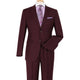 Burgundy 2 Piece Modern Fit Suit Notch Lapel Flat Front Pants