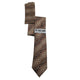 Taupe Brown Plaid Geometric Tie & Pocket Square Set by Stacy Adams