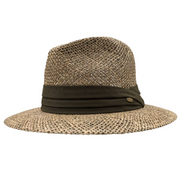 Natural Seagrass Safari Hat Olive Band 3 Inch Brim