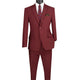 Men's Burgundy 2-Piece Solid Color Single Breasted Slim Fit Suit
