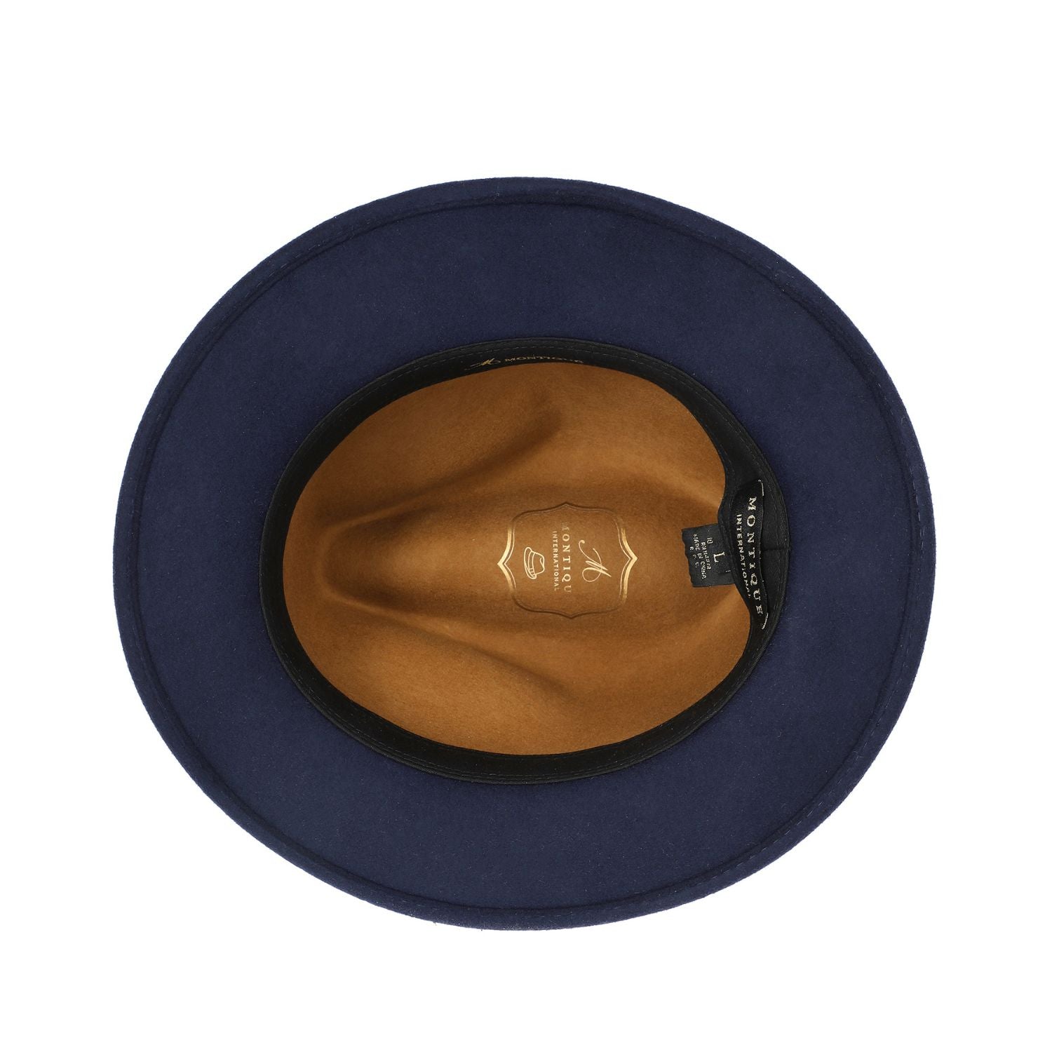 interior view fedora hat with sweatband