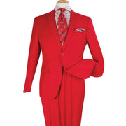 Red 2 Piece Modern Fit Suit Notch Lapel Flat Front Pants