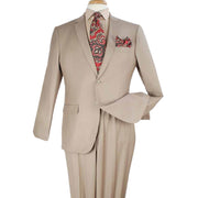 Tan 2 Piece Modern Fit Suit Notch Lapel Flat Front Pants