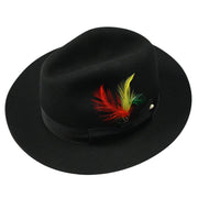 Black Wool Fedora Hat 2.5 Inch Brim by Montique