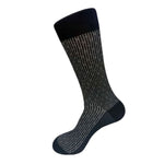 Vannucci Black Cotton Blend Dress Socks with Comfort Top