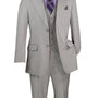 Stello Collection: Light Gray Single-Breasted Regular Fit 3-Piece Suit