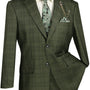 Procyon Collection: Olive Glen Plaid Single-Breasted Classic Fit 3-Piece Suit