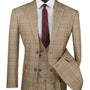 Procyon Collection: Camel Glen Plaid Single-Breasted Classic Fit 3-Piece Suit