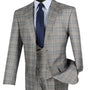 Procyon Collection: Gray Glen Plaid Single-Breasted Classic Fit 3-Piece Suit