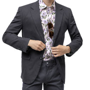 Charcoal Solid Color Chino Blazer