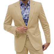 Khaki Solid Color Chino Blazer