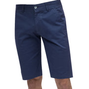 Mid Night Flat Front Cotton-Blend Chino Shorts - Classic Fit