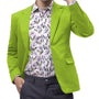 Lacaille Collection: Solid Color Chino Blazer in Lime