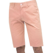 Pink Flat Front Cotton-Blend Chino Shorts - Classic Fit