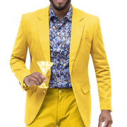 Yellow Solid Color Chino Blazer