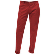 Red Flat Front Chino Pants for Men