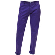 Purple Flat Front Chino Pants for Men