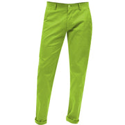 Lime Flat Front Chino Pants for Men