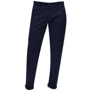 Navy Flat Front Chino Pants for Men