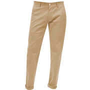 Khaki Flat Front Chino Pants for Men
