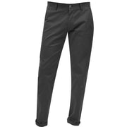 Charcoal Flat Front Chino Pants for Men