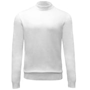 Men’s White Knit Mock Neck Sweater