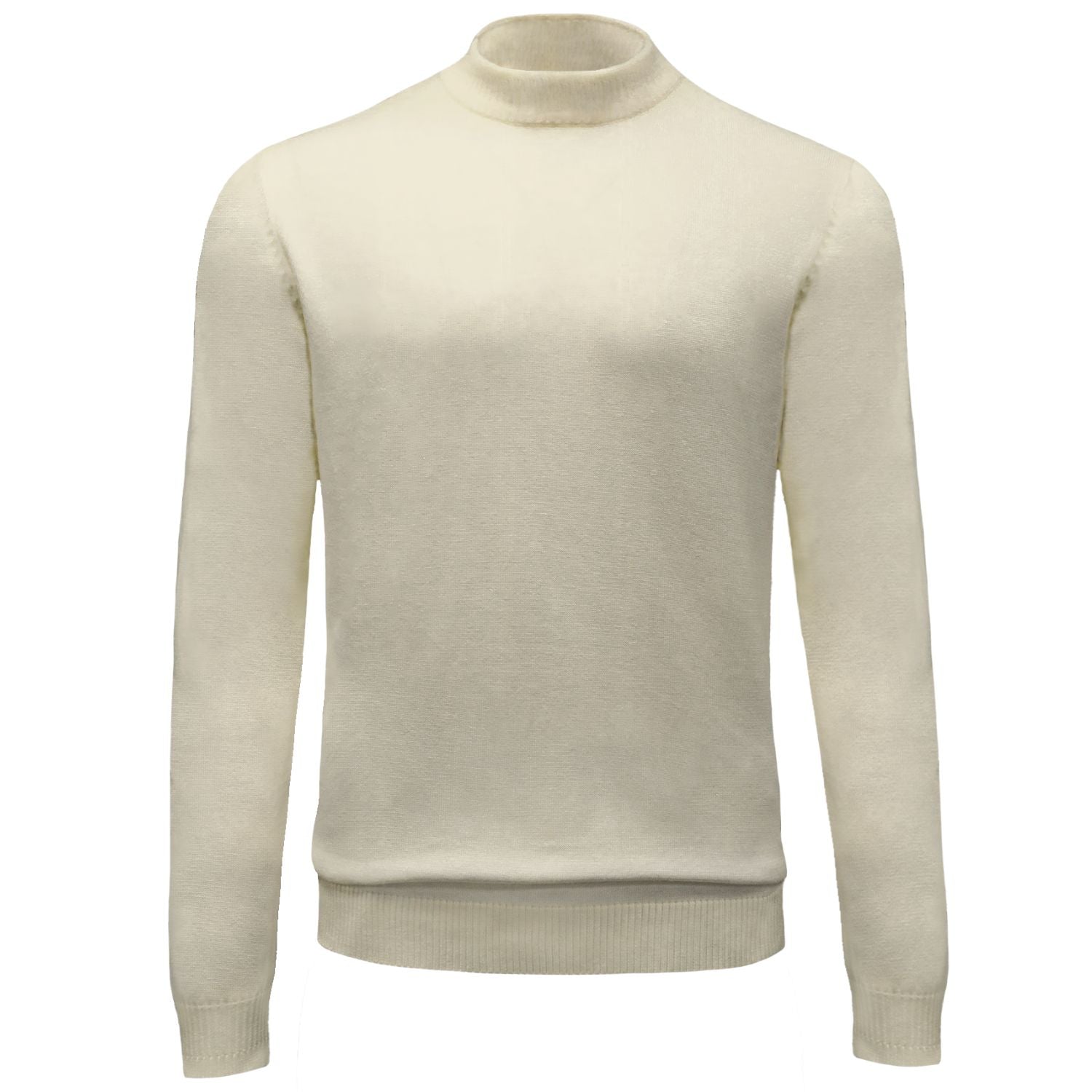 Men's Ivory Knit Mock Neck Sweater – Suits & More