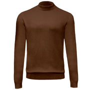 Men’s Brown Knit Mock Neck Sweater
