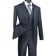ElegantEcho Collection: Charcoal 3 Piece Glen Plaid Single Breasted Regular Fit Suit