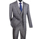 Countess Couture Collection: Grey 3 Piece Glen Plaid Single Breasted Modern Fit Suit