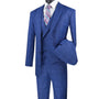Countess Couture Collection: Blue 3 Piece Glen Plaid Single Breasted Modern Fit Suit
