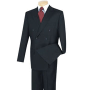 Men’s Double Breasted 2 Piece Suit with Pleated Pants - Regular Fit Navy