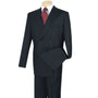 Luxoterra Collection: Navy Double-Breasted 2-Piece Suit – 100% Poplin Dacron