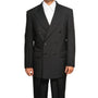 Luxoterra Collection: Black Double-Breasted 2-Piece Suit – 100% Poplin Dacron