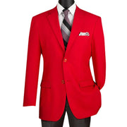 Men’s 2 Button Blazer with Side Vents - Regular Fit Red