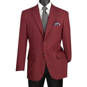 Men’s 2 Button Blazer with Side Vents - Regular Fit Burgundy